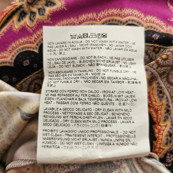 ETRO Women's Multicolored Paisley 100% Silk Bohemian Top Sz M (Approx) - Picture 12 of 16